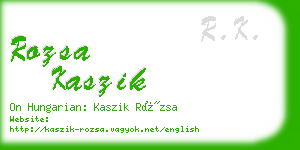 rozsa kaszik business card